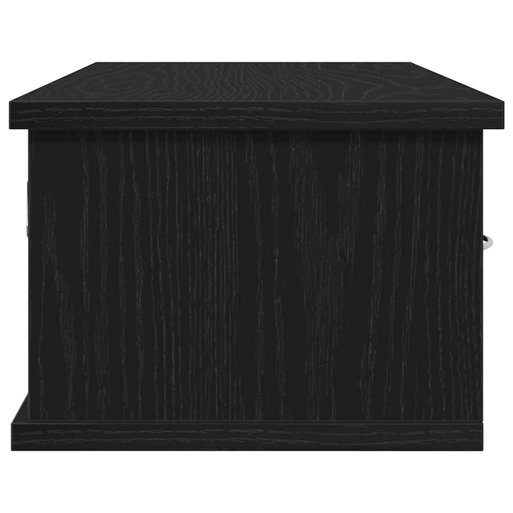 Väggskåp med låda Svart ek 60 x 26 x 18.5 cm Konstruerat trä