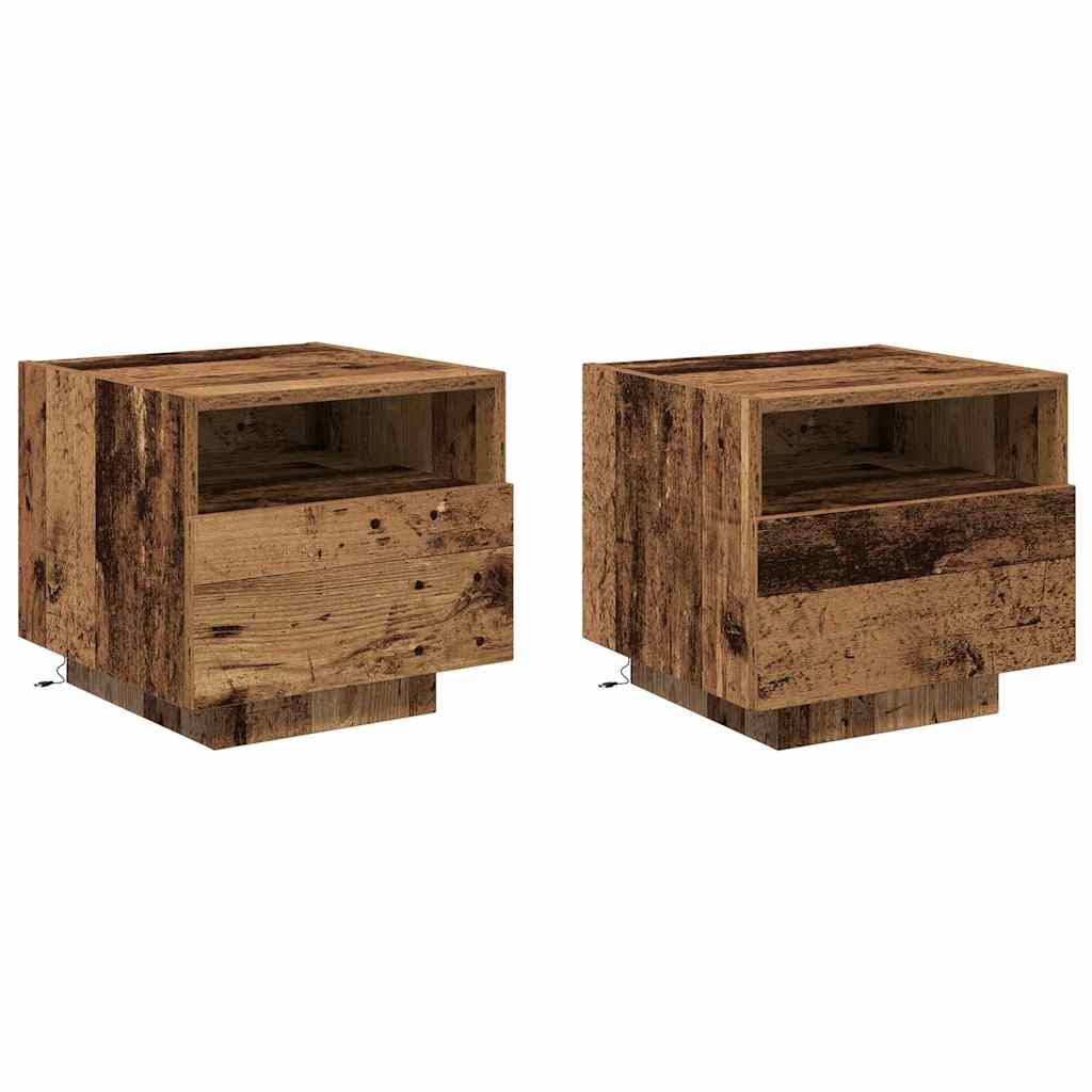 Sängbord 2 pcs Gammalt trä 40 x 39 x 37 cm Konstruerat trä