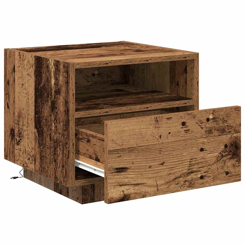 Sängbord 2 pcs Gammalt trä 40 x 39 x 37 cm Konstruerat trä