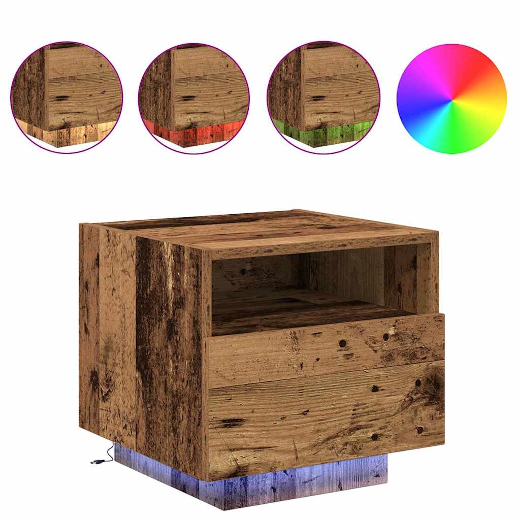 Sängbord 2 pcs Gammalt trä 40 x 39 x 37 cm Konstruerat trä