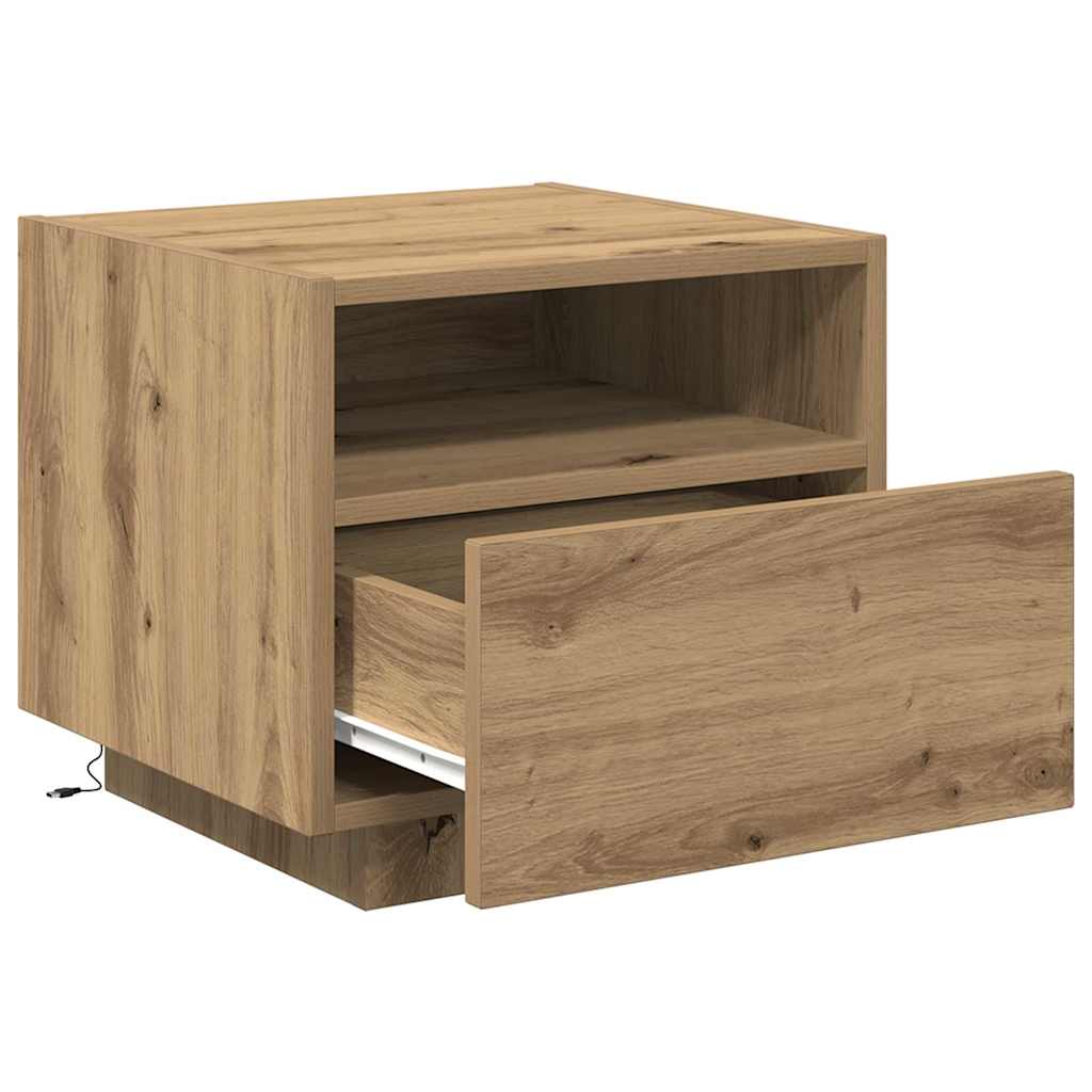 Sängbord 2 pcs artisan ek 40 x 39 x 37 cm Konstruerat trä