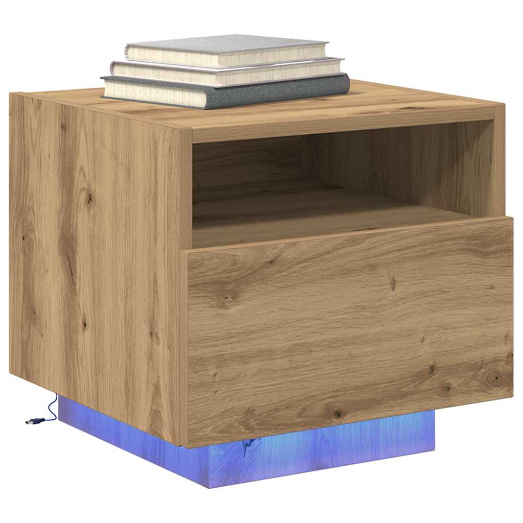 Sängbord 2 pcs artisan ek 40 x 39 x 37 cm Konstruerat trä