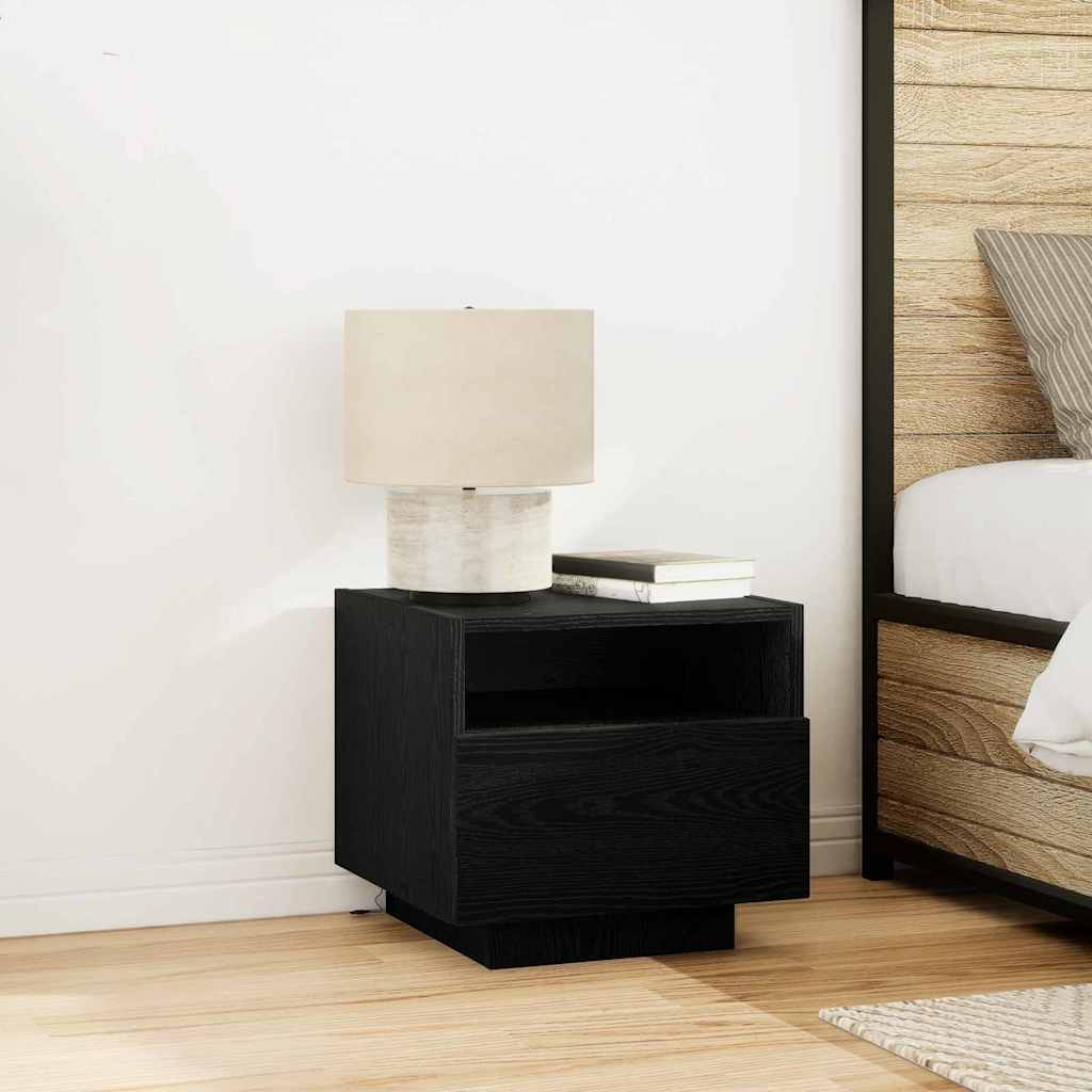 Sängbord 2 pcs Svart ek 40 x 39 x 37 cm Konstruerat trä