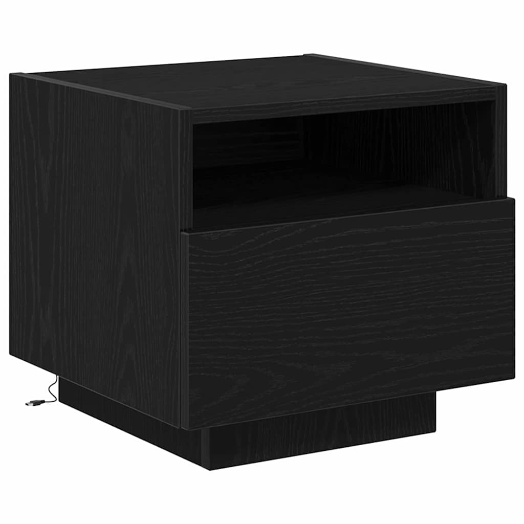 Sängbord 2 pcs Svart ek 40 x 39 x 37 cm Konstruerat trä