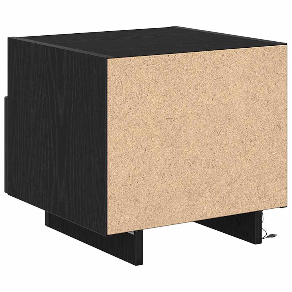 Sängbord 2 pcs Svart ek 40 x 39 x 37 cm Konstruerat trä