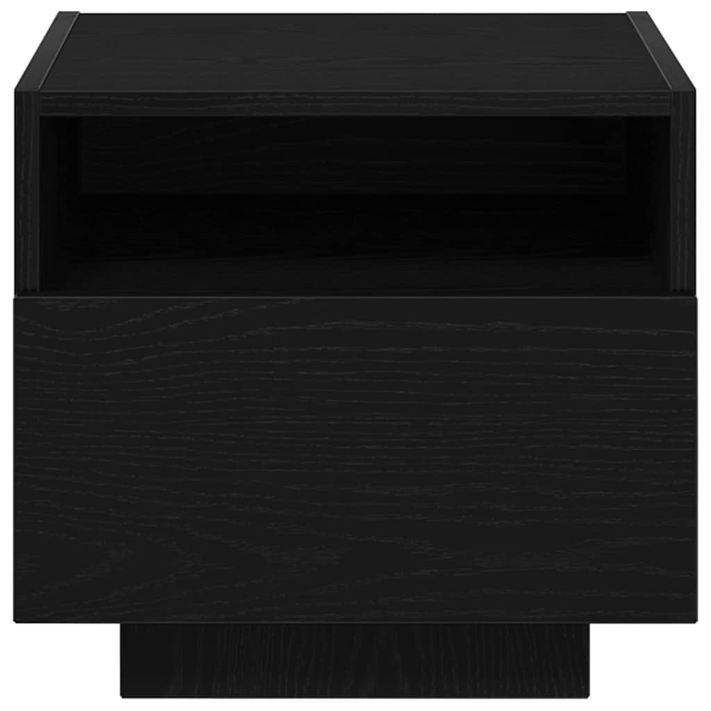 Sängbord 2 pcs Svart ek 40 x 39 x 37 cm Konstruerat trä