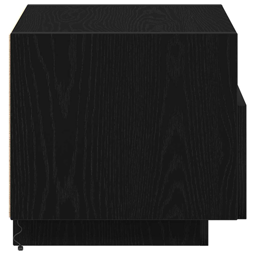 Sängbord 2 pcs Svart ek 40 x 39 x 37 cm Konstruerat trä