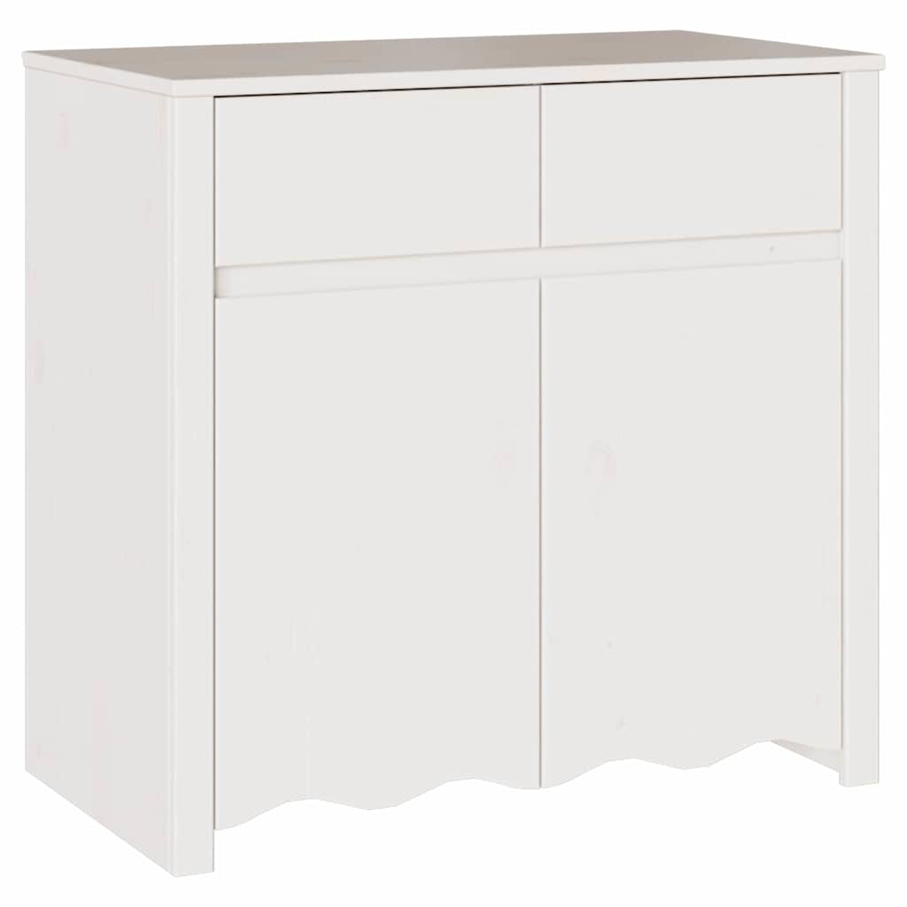 Skåp Drammen Vit 79 x 43 x 75.5 cm Massivt tallträ