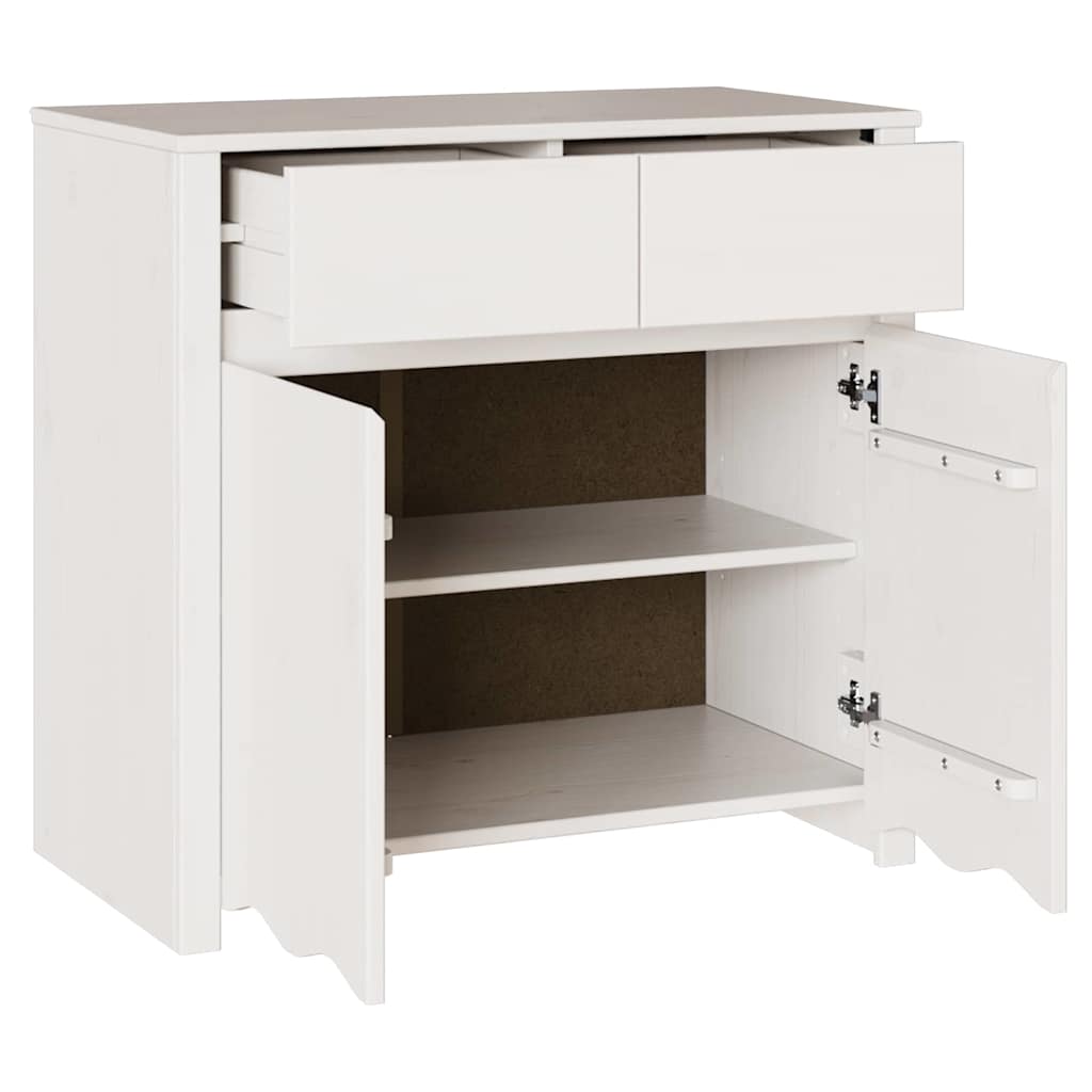 Skåp Drammen Vit 79 x 43 x 75.5 cm Massivt tallträ