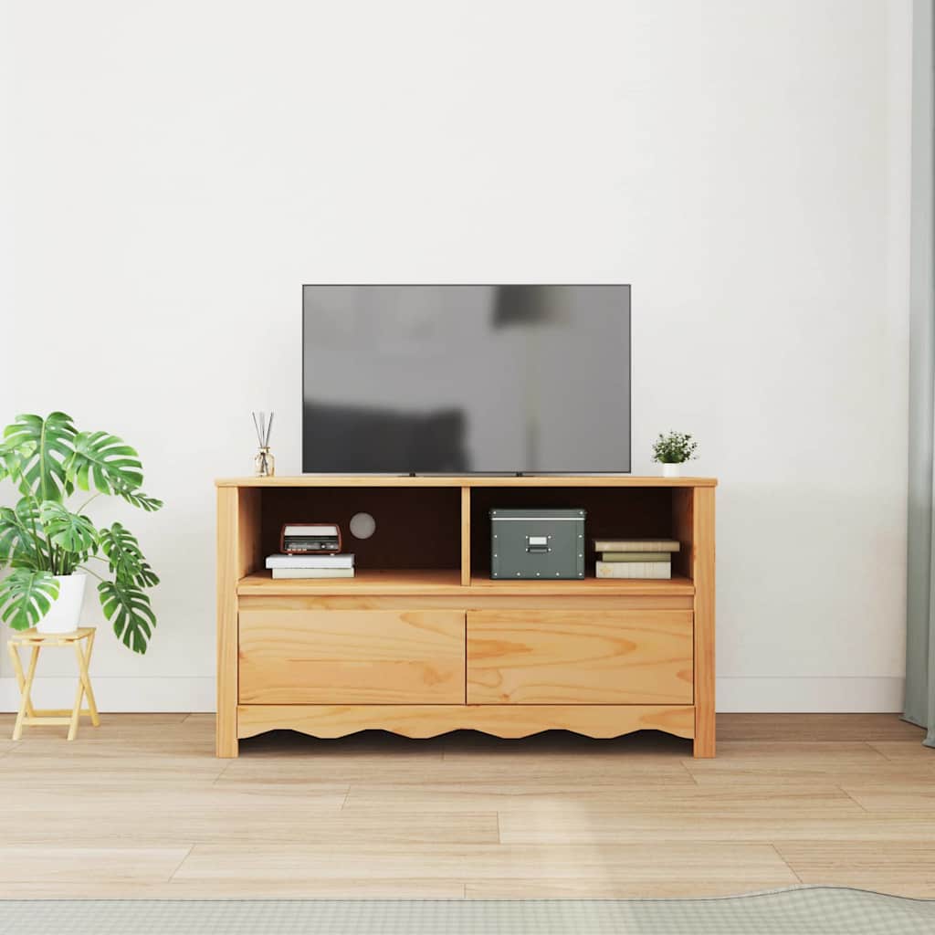 TV-skåp med låda Drammen Ek 99 x 43 x 55 cm Massivt tallträ