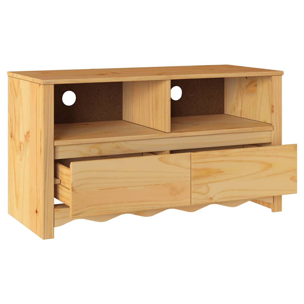 TV-skåp med låda Drammen Ek 99 x 43 x 55 cm Massivt tallträ