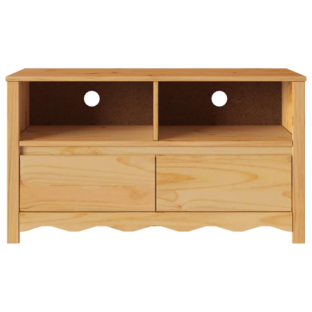 TV-skåp med låda Drammen Ek 99 x 43 x 55 cm Massivt tallträ