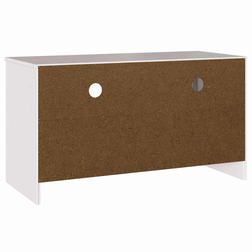 TV-skåp med låda Drammen Vit 99 x 43 x 55 cm Massivt tallträ