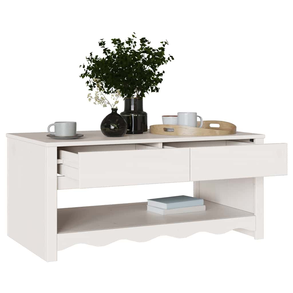 Soffbord Vit Drammen 99 x 55 x 45 cm Massiv furu