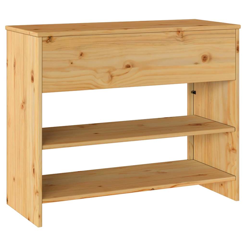 Avlastningsbord Konsollbord Trä med låda Drammen Ek 89.5 x 37 x 73 cm Massiv furu