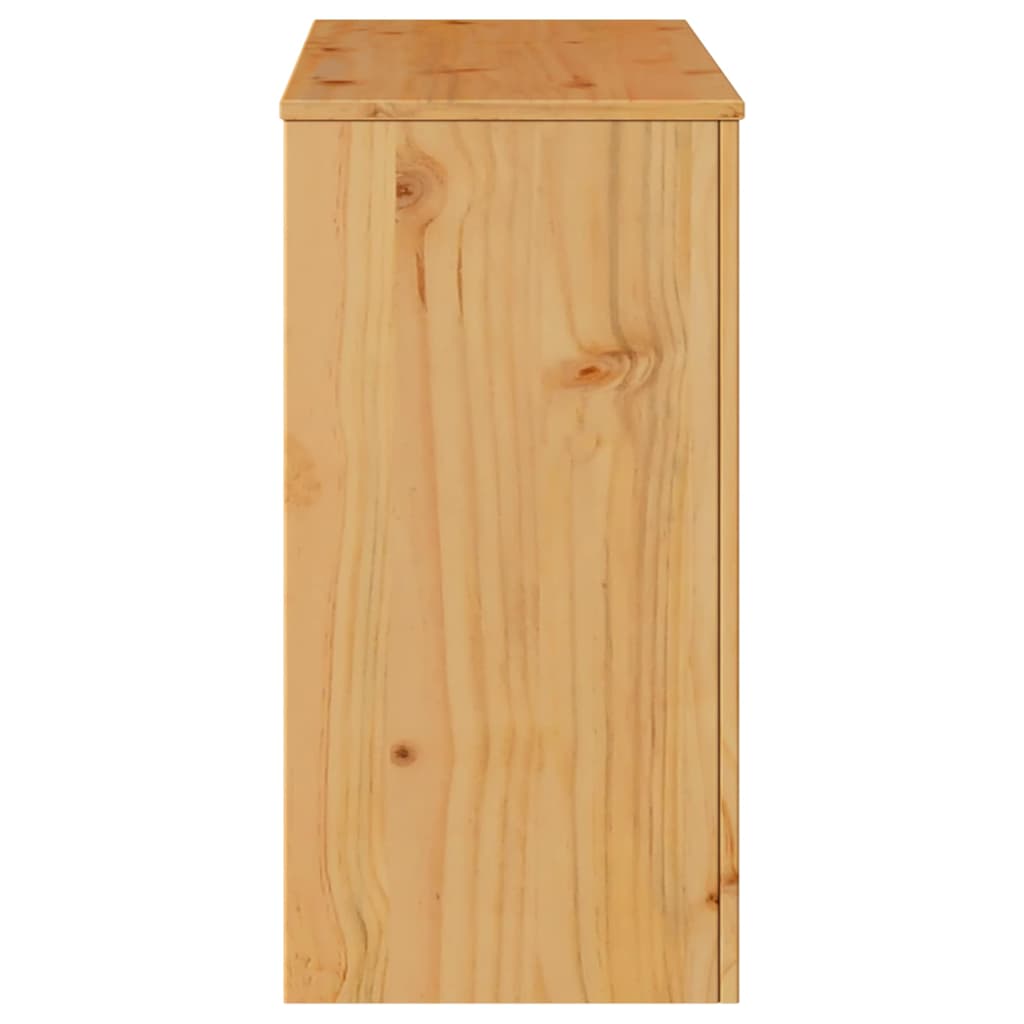 Avlastningsbord Konsollbord Trä med låda Drammen Ek 89.5 x 37 x 73 cm Massiv furu