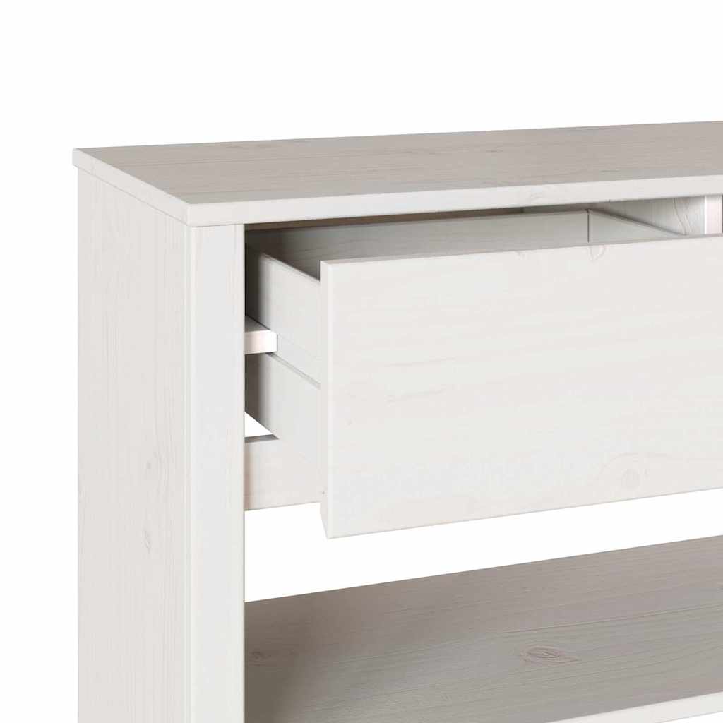Avlastningsbord Konsollbord Vit med låda Drammen 89.5 x 37 x 73 cm Massiv furu