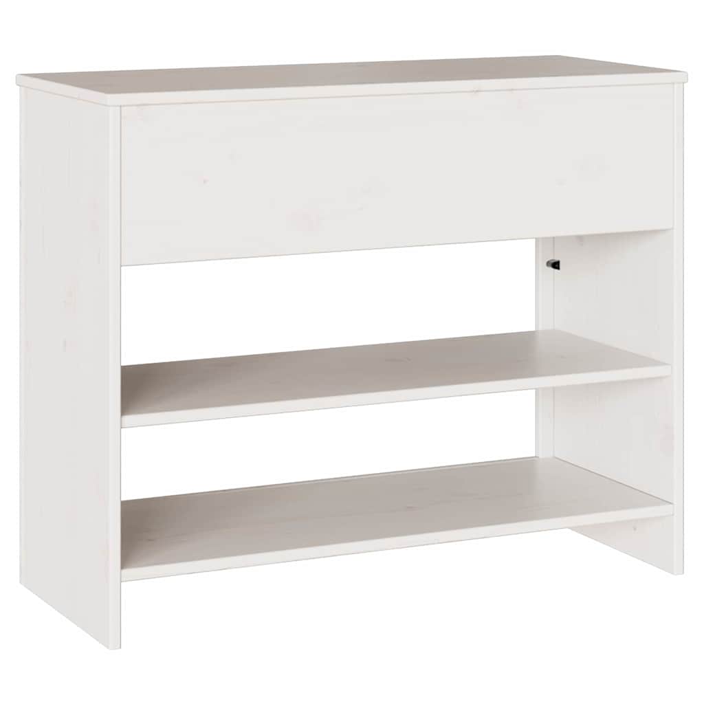 Avlastningsbord Konsollbord Vit med låda Drammen 89.5 x 37 x 73 cm Massiv furu