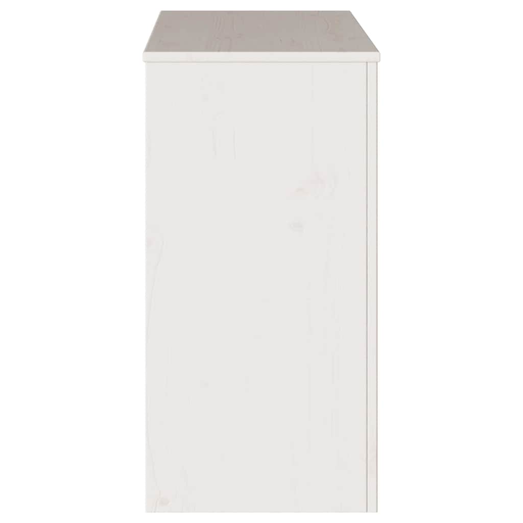 Avlastningsbord Konsollbord Vit med låda Drammen 89.5 x 37 x 73 cm Massiv furu