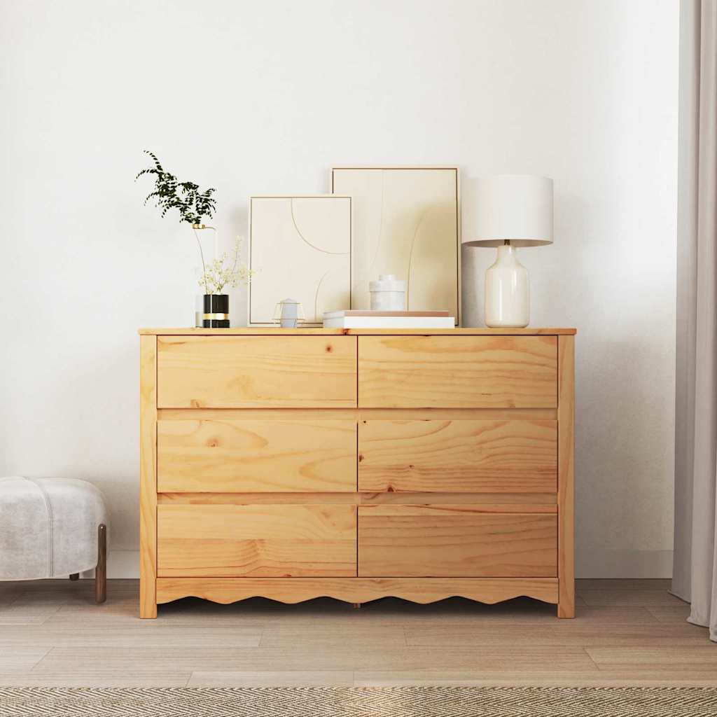 Byrå med låda Drammen Ek 111 x 43 x 73.5 cm Massivt tallträ