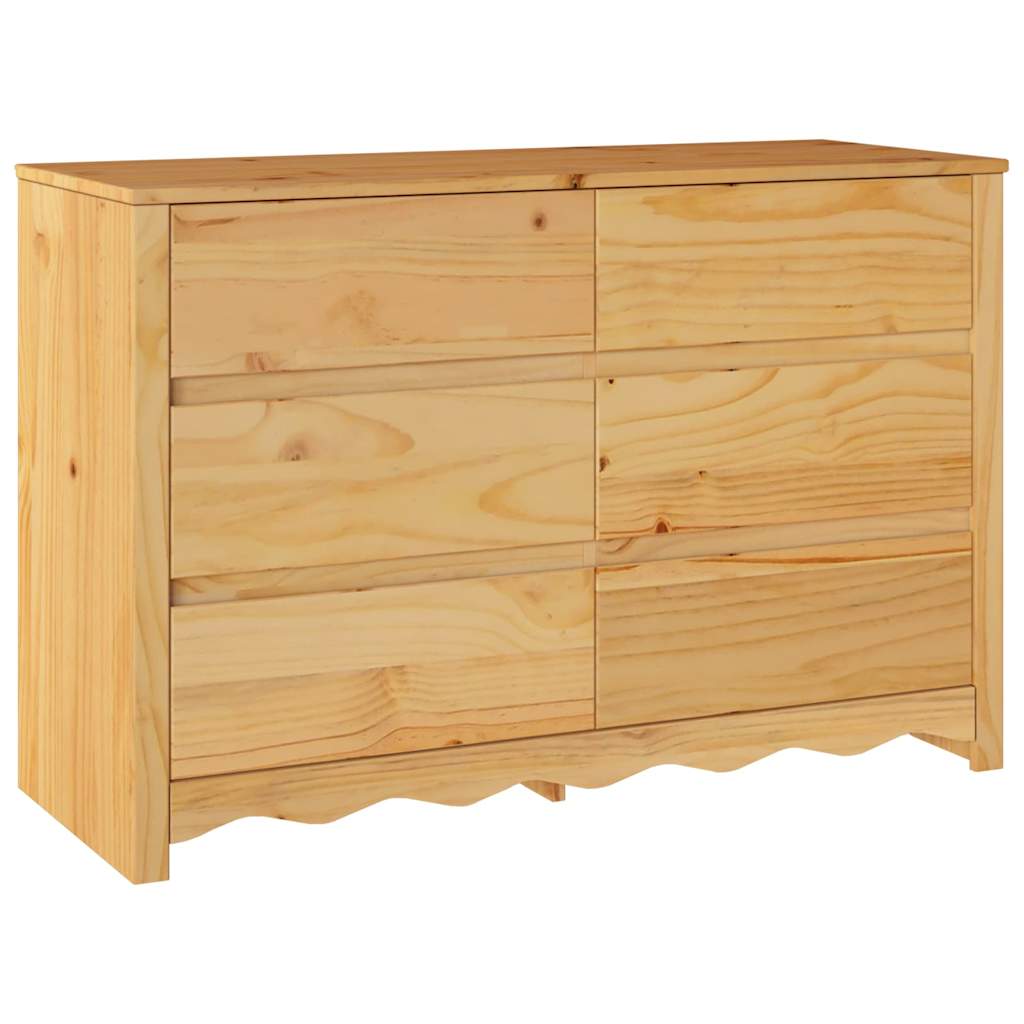 Byrå med låda Drammen Ek 111 x 43 x 73.5 cm Massivt tallträ
