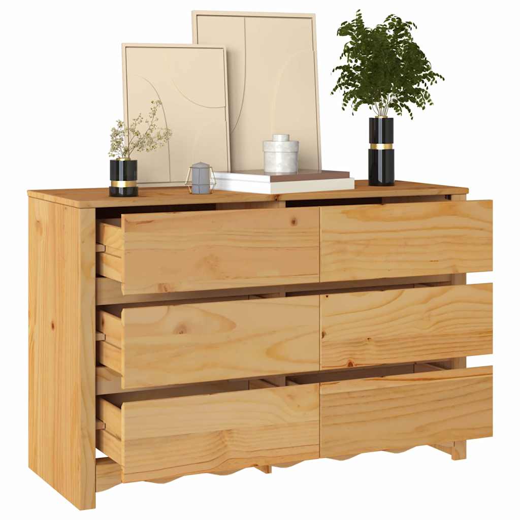 Byrå med låda Drammen Ek 111 x 43 x 73.5 cm Massivt tallträ