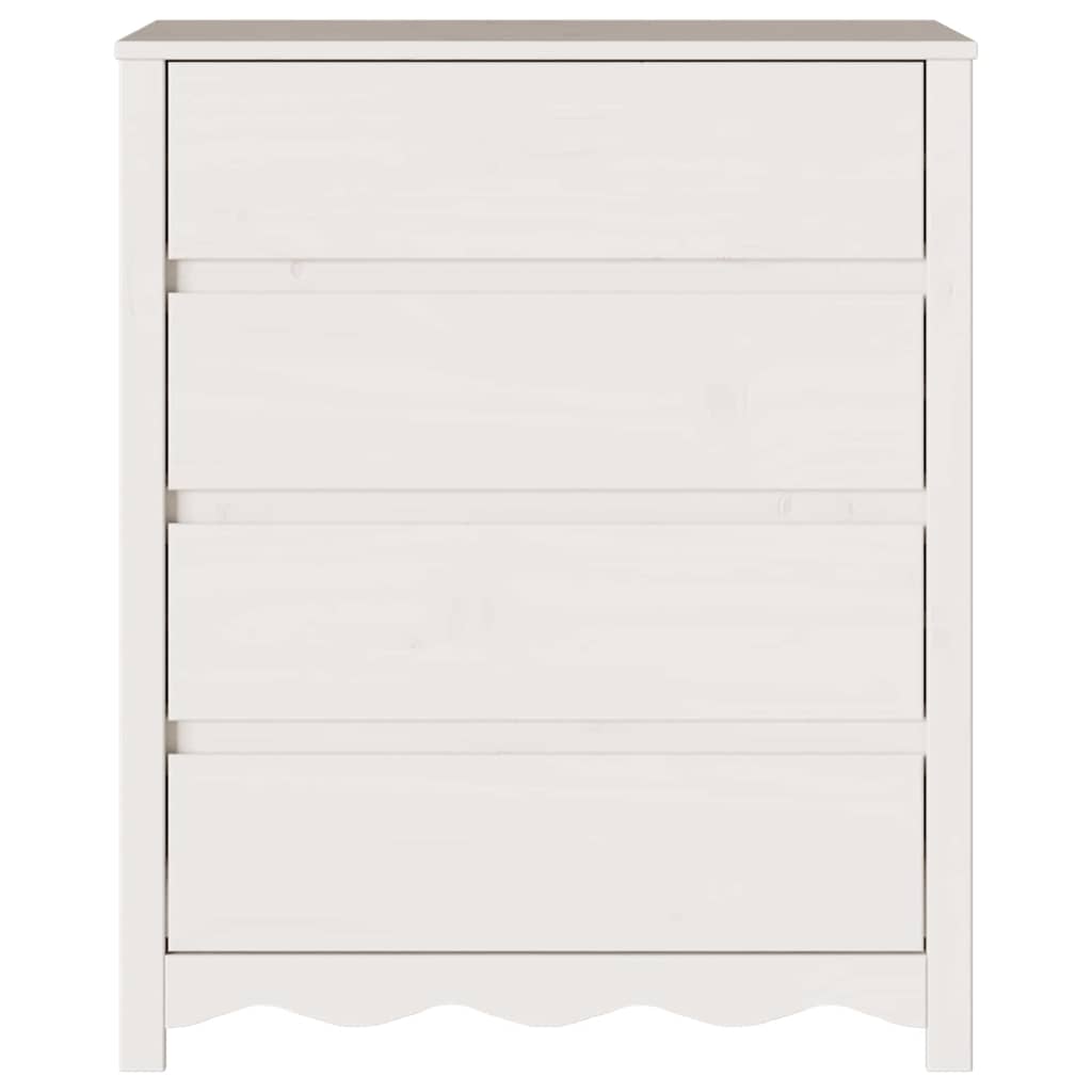 Byrå med låda Drammen Vit 76,5 x 40 x 91 cm Massivt tallträ