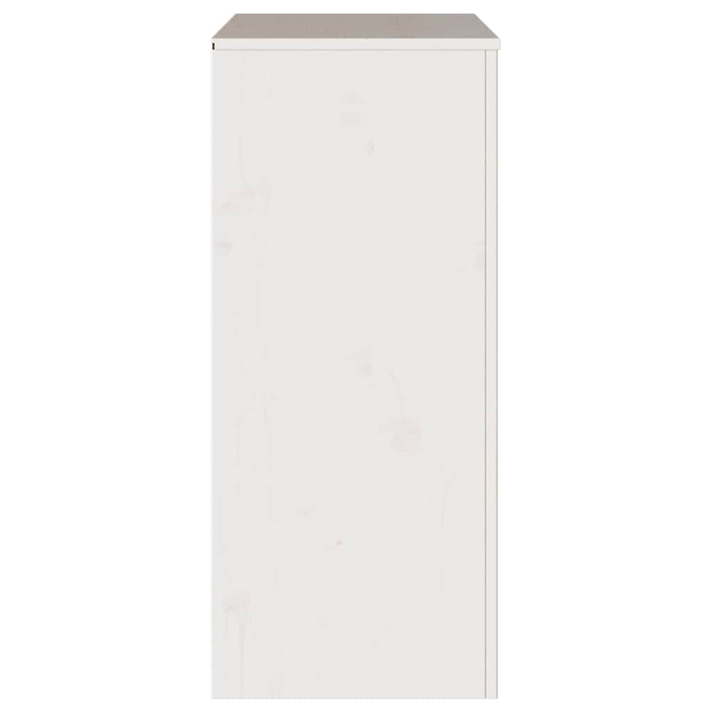 Byrå med låda Drammen Vit 76,5 x 40 x 91 cm Massivt tallträ