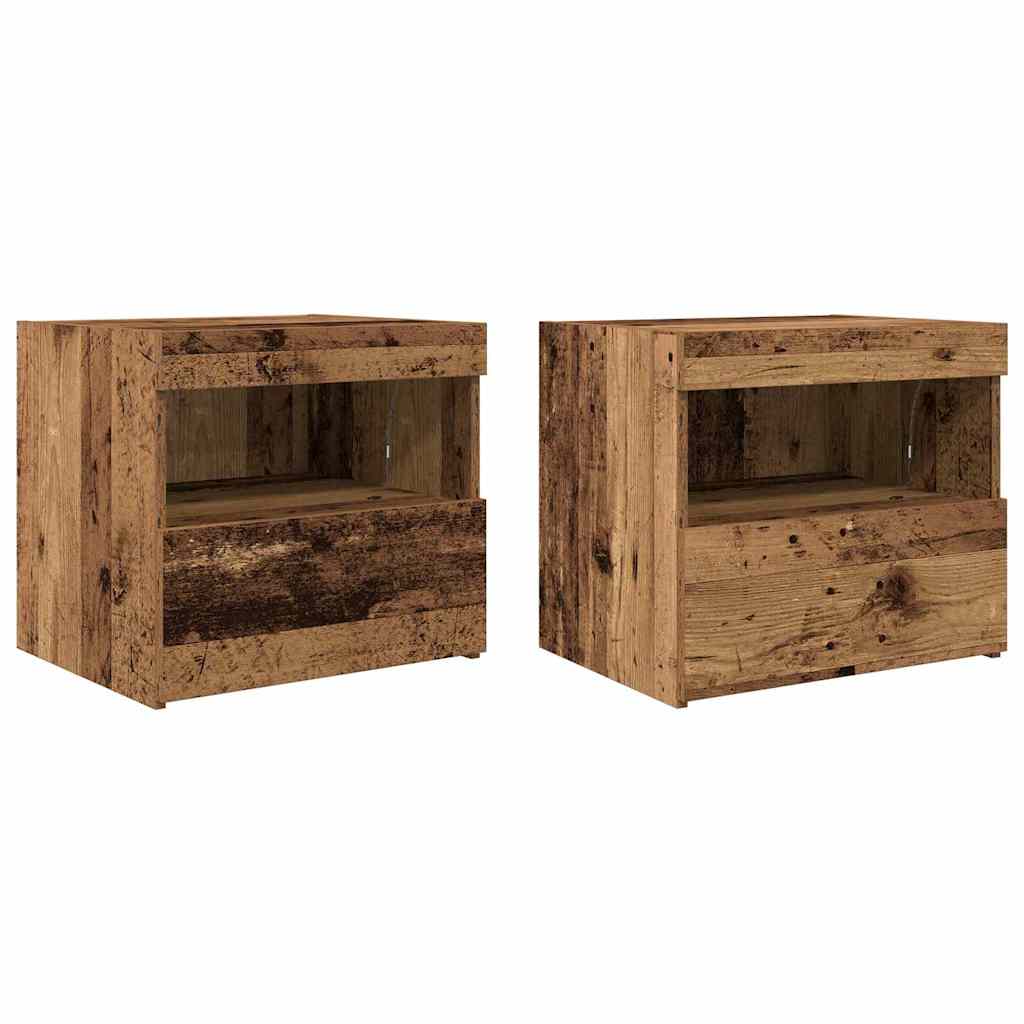 Sängbord 2 pcs Gammalt trä 50 x 40 x 45 cm Konstruerat trä