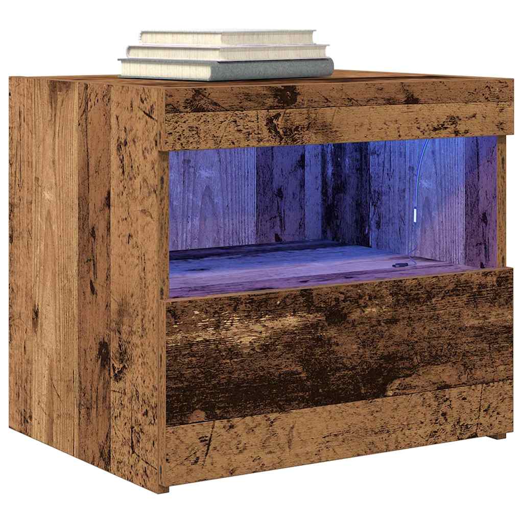 Sängbord 2 pcs Gammalt trä 50 x 40 x 45 cm Konstruerat trä