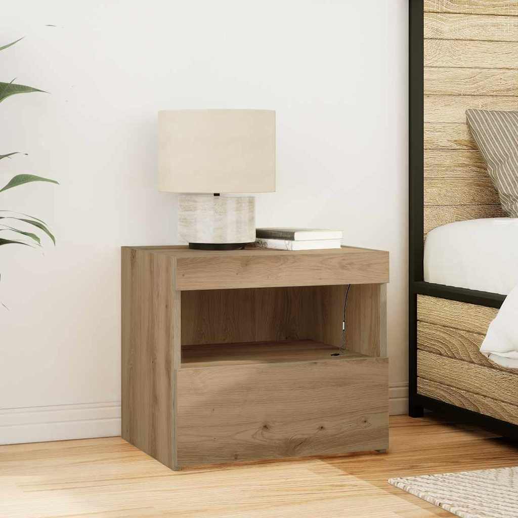 Sängbord 2 pcs artisan ek 50 x 40 x 45 cm Konstruerat trä