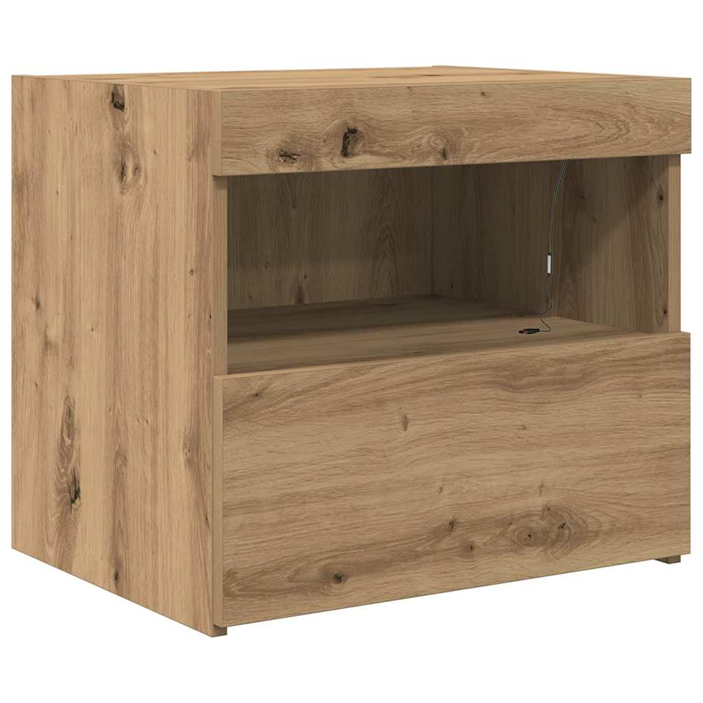 Sängbord 2 pcs artisan ek 50 x 40 x 45 cm Konstruerat trä