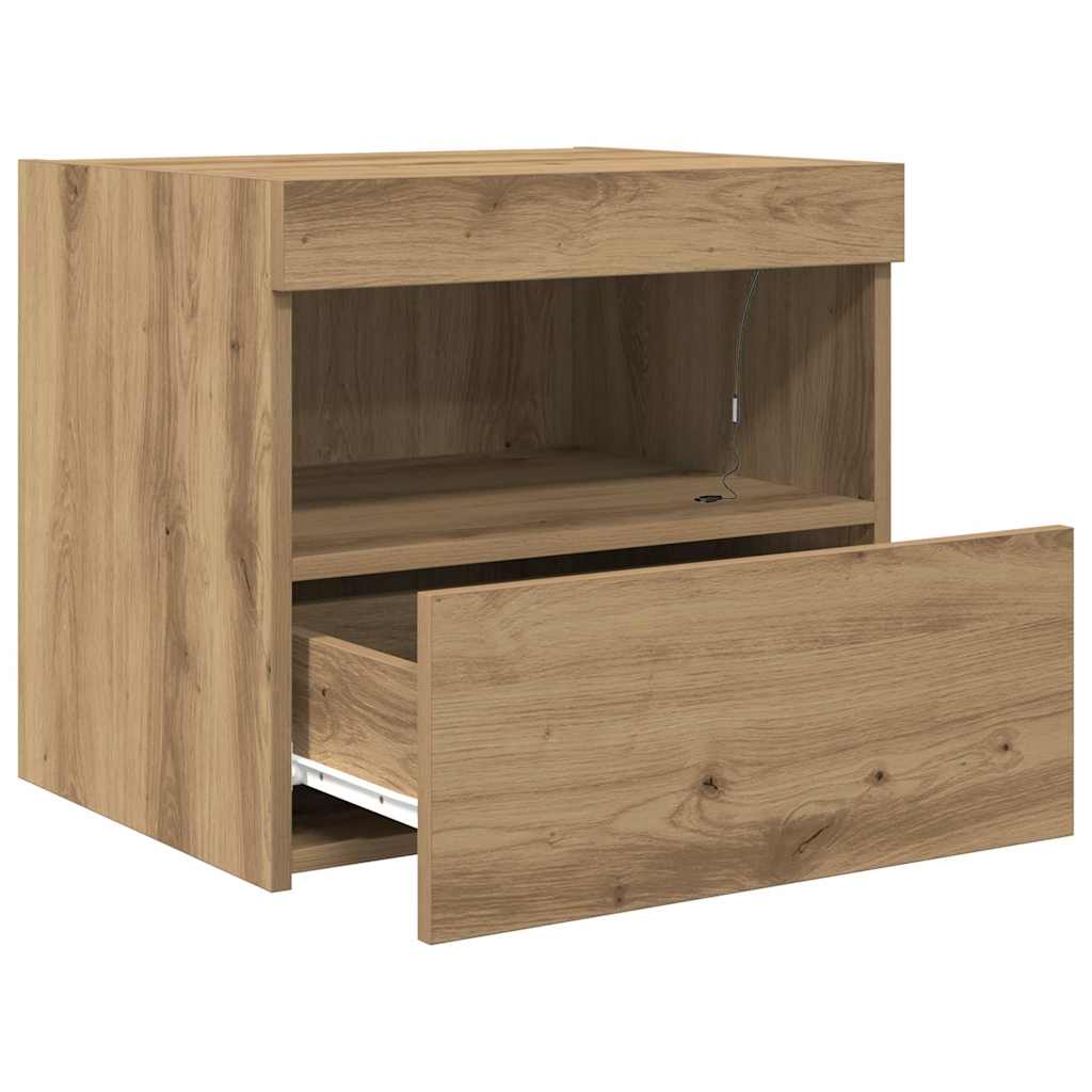 Sängbord 2 pcs artisan ek 50 x 40 x 45 cm Konstruerat trä