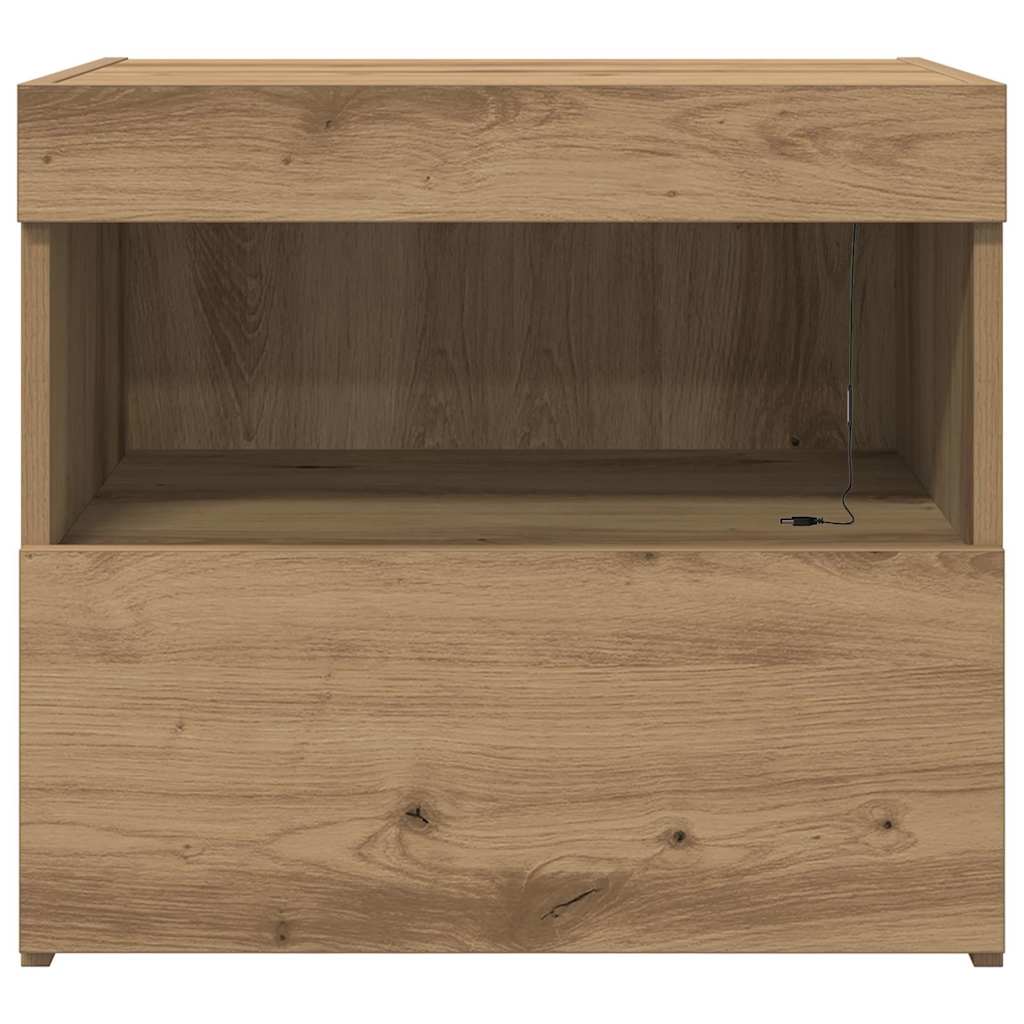 Sängbord 2 pcs artisan ek 50 x 40 x 45 cm Konstruerat trä