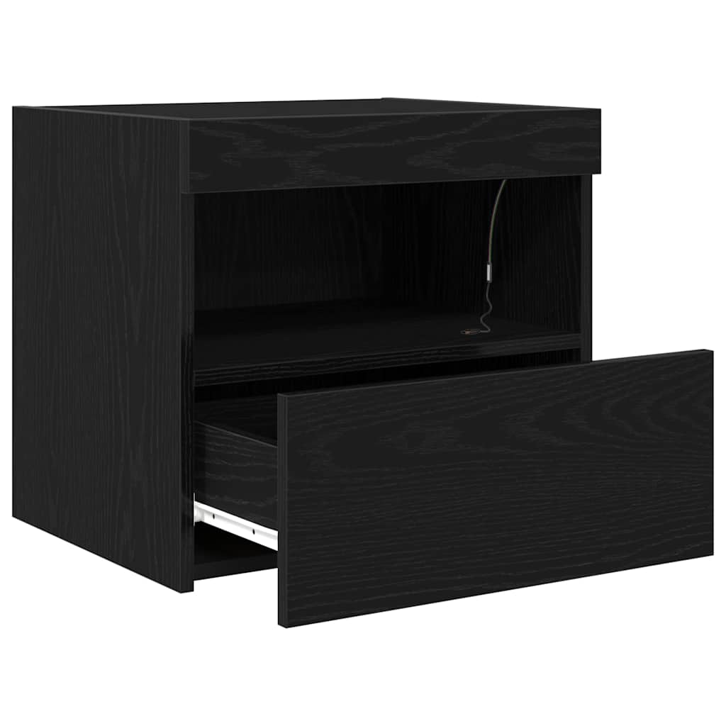 Sängbord 2 pcs Svart ek 50 x 40 x 45 cm Konstruerat trä