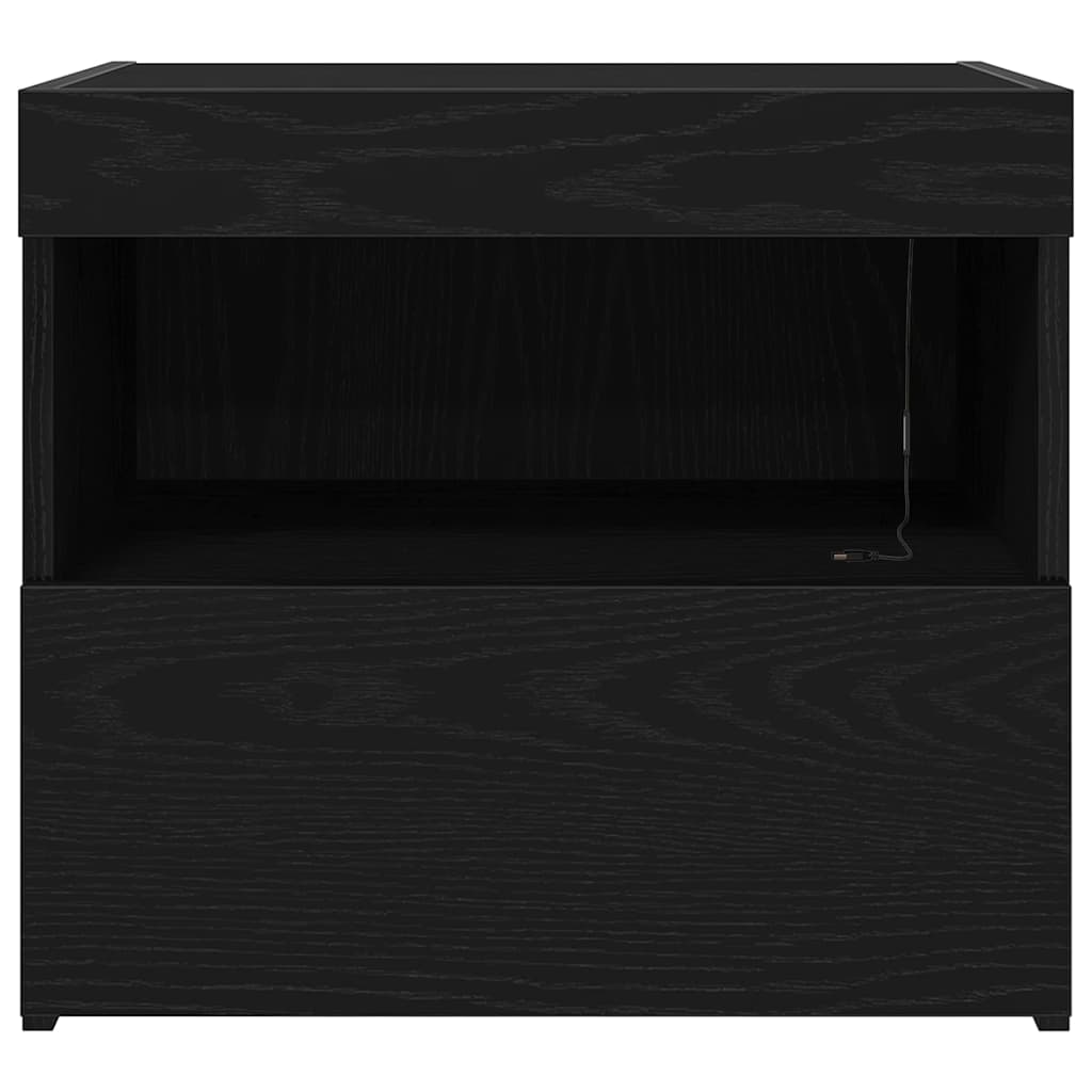 Sängbord 2 pcs Svart ek 50 x 40 x 45 cm Konstruerat trä