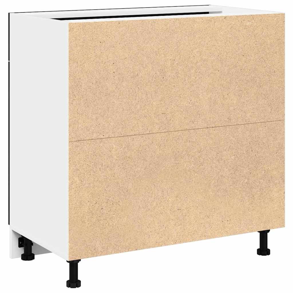 Skåp med låda Svart ek 80 x 46 x 81.5 cm Konstruerat trä