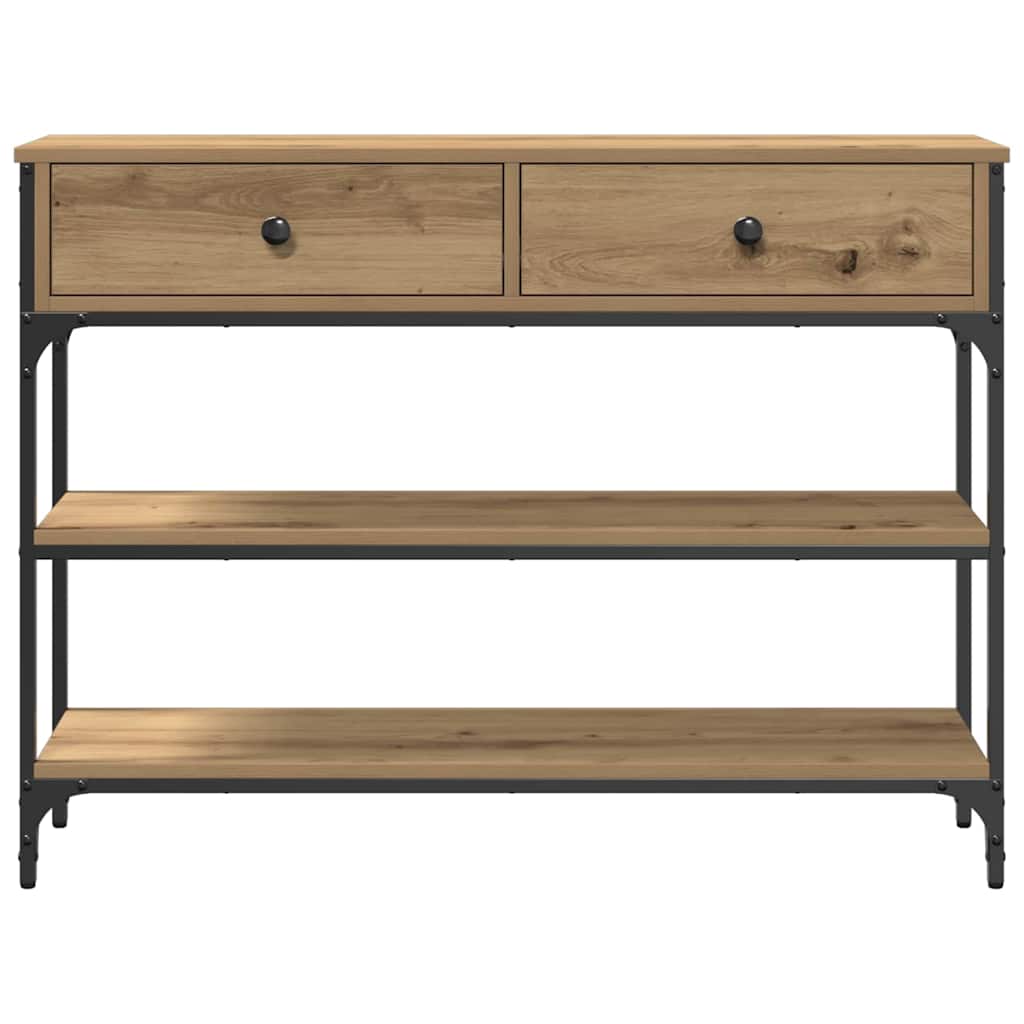 Avlastningsbord Konsollbord Artisan Ek med låda med hylla 100 x 25 x 75 cm