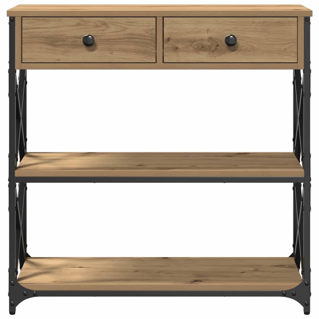Avlastningsbord Konsollbord Artisan Ek med låda med hylla 75 x 28 x 75 cm