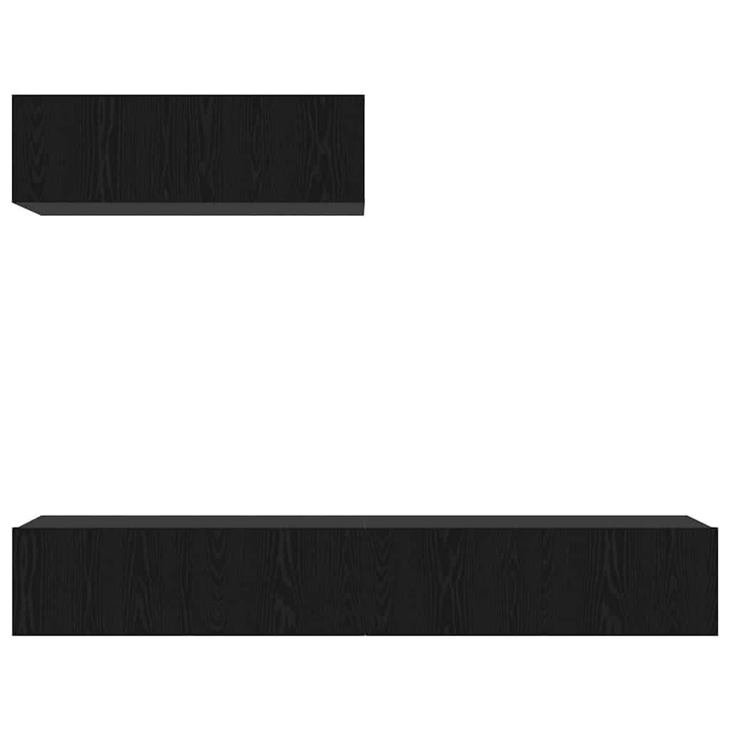 TV-bänksats 3 pcs Svart ek 200 x 30 x 30 cm Konstruerat trä