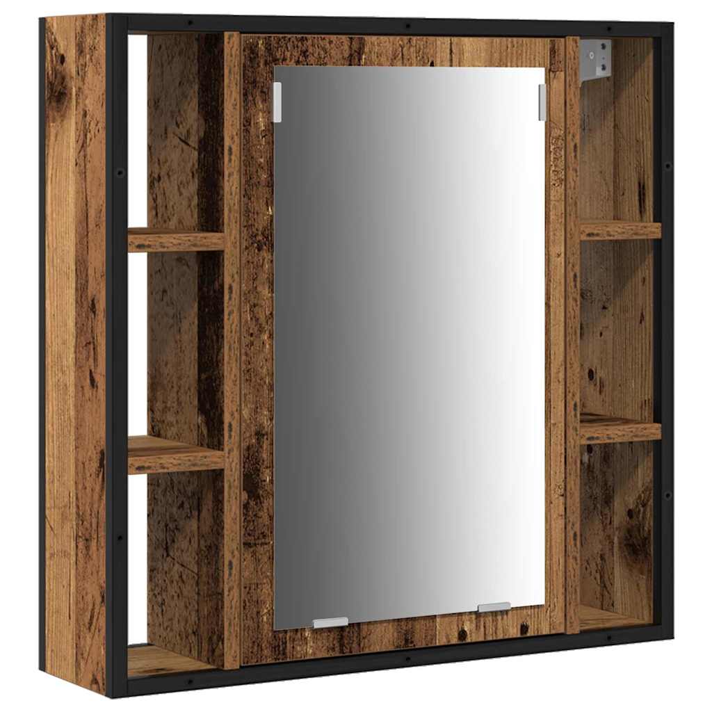 Badrumsspegel med hylla Brun 80 x 30 x 60 cm