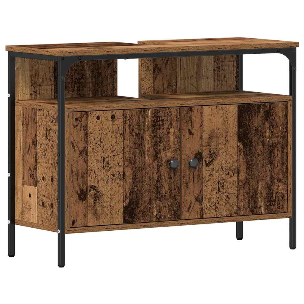 Badrumsspegel med hylla Brun 80 x 30 x 60 cm
