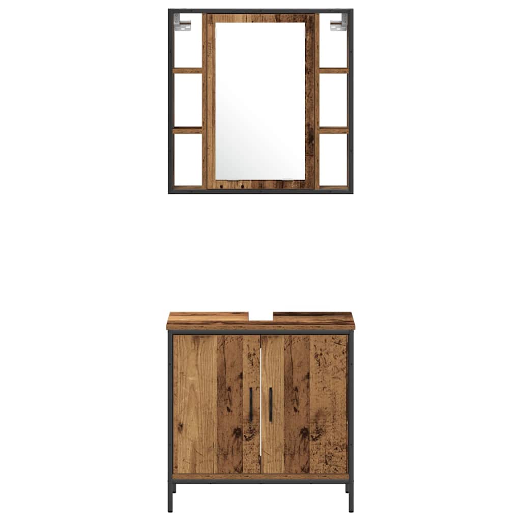 Badrumsspegel 3 pcs Brun 33 x 33 x 185.5 cm