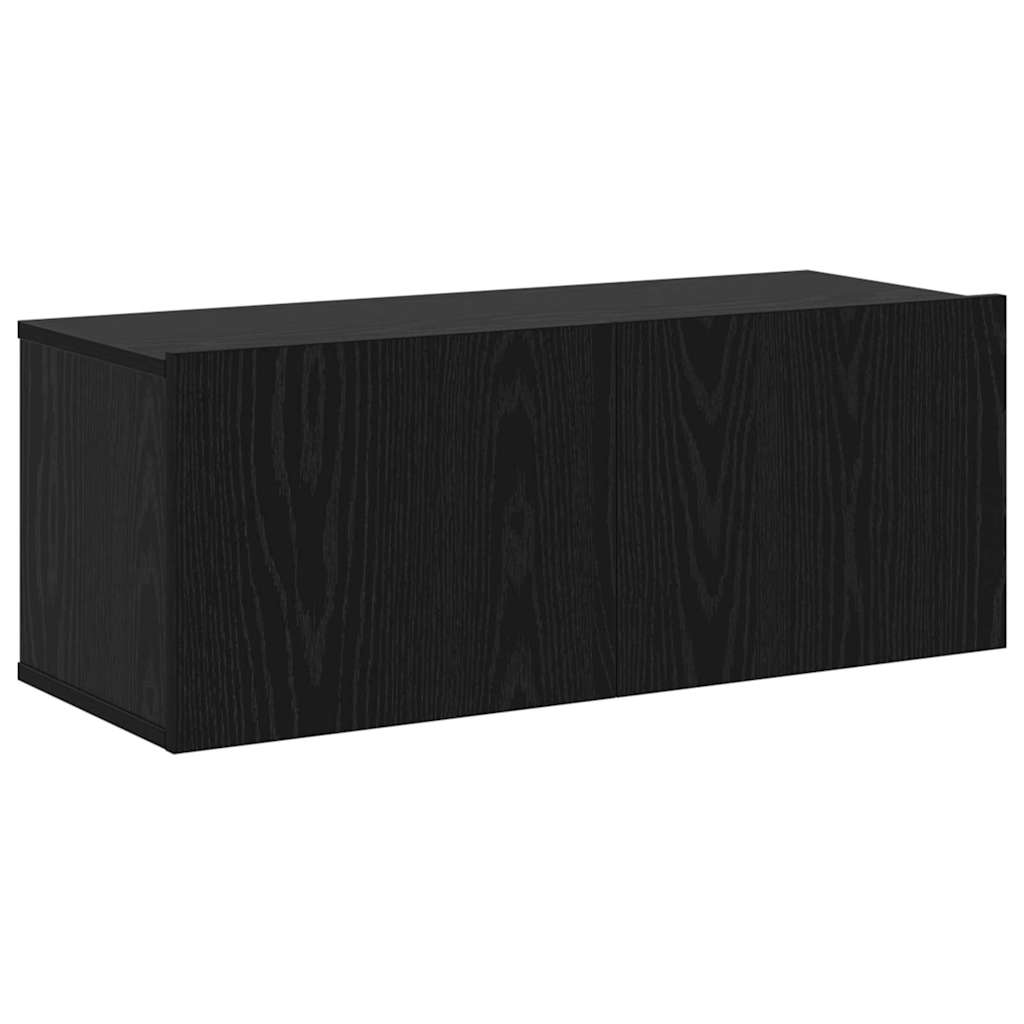 TV-skåpsset 7 pcs Svart ek 100 x 30 x 30 cm Konstruerat trä