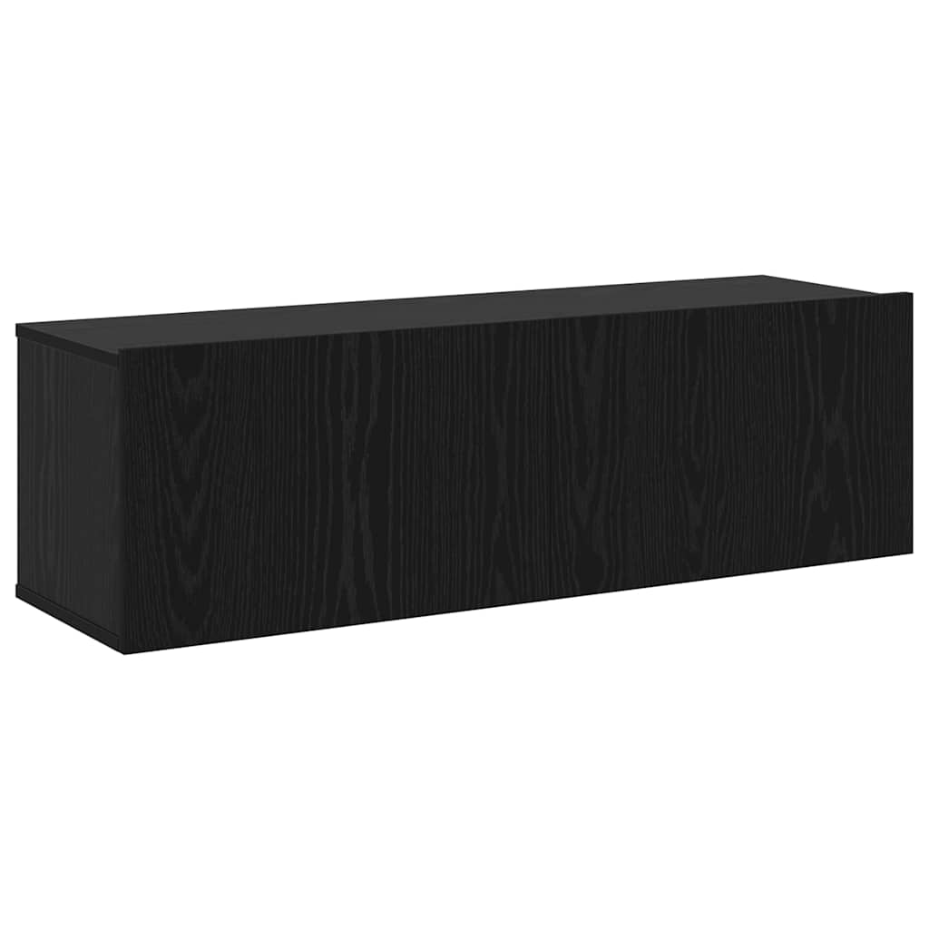 TV-skåpsset 7 pcs Svart ek 100 x 30 x 30 cm Konstruerat trä