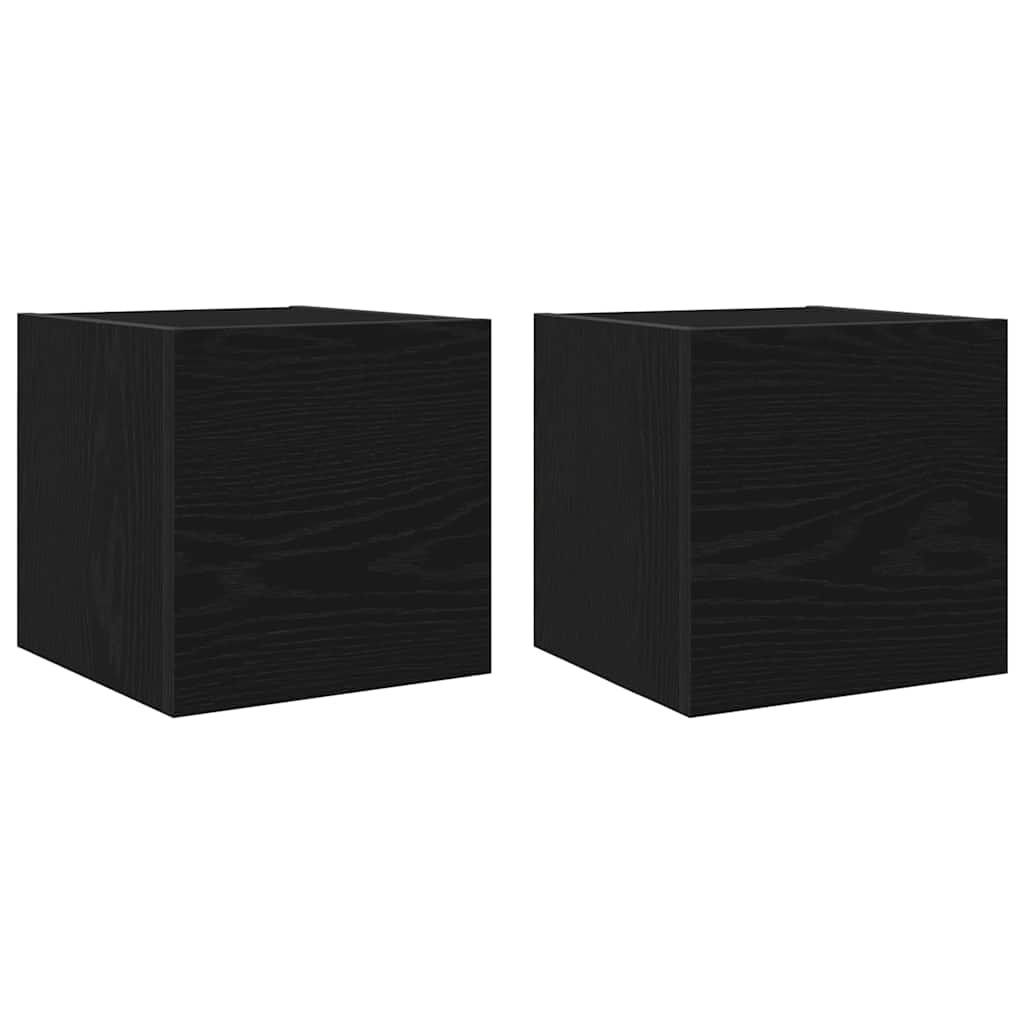 TV-skåpsset 7 pcs Svart ek 100 x 30 x 30 cm Konstruerat trä