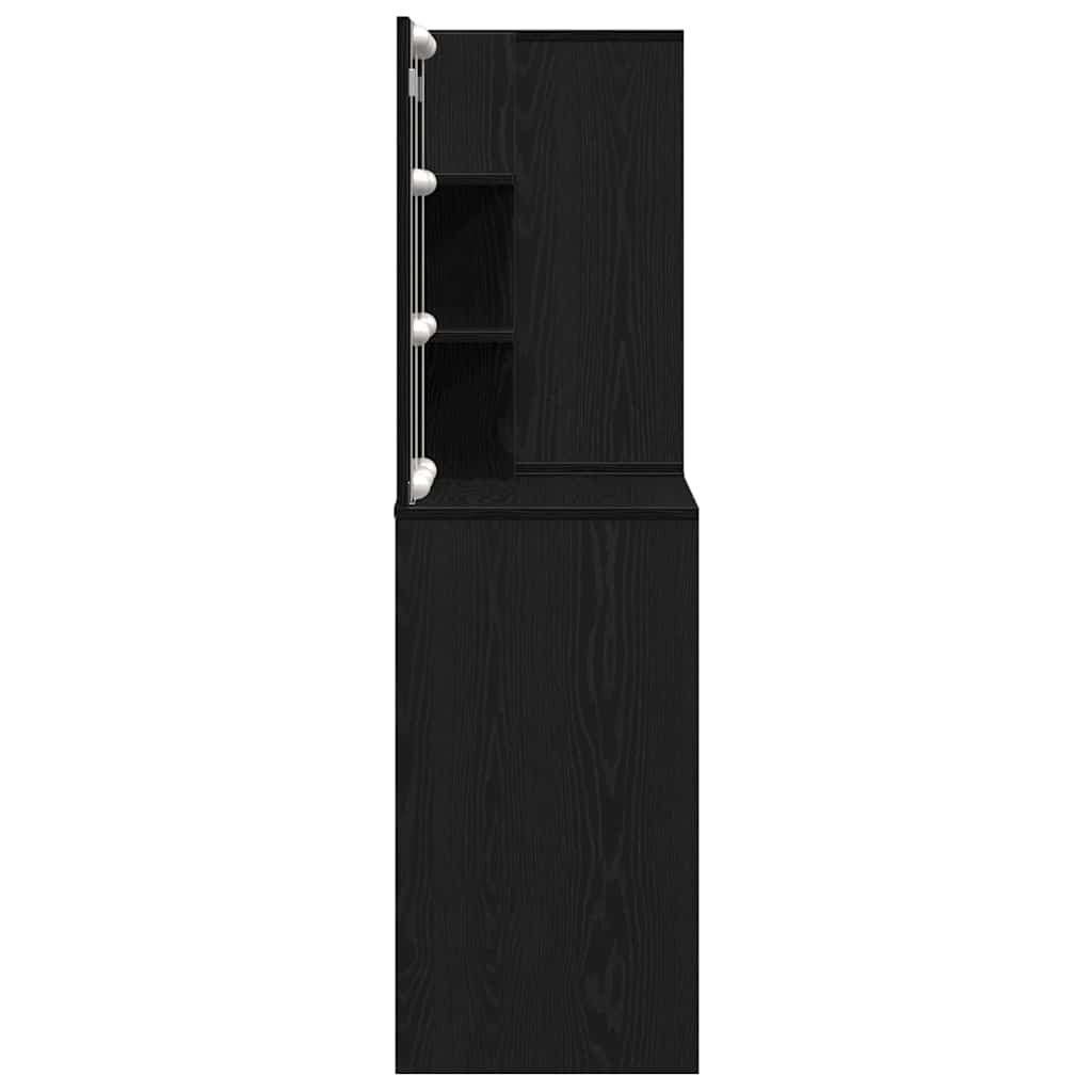 LED Smyckesbord Svart ek 140 x 40 x 140 cm Konstruerat trä