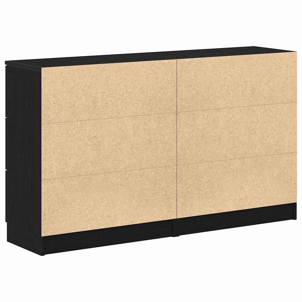 Skåp med låda Svart Ek 180 x 30 x 70 cm Konstruerat trä