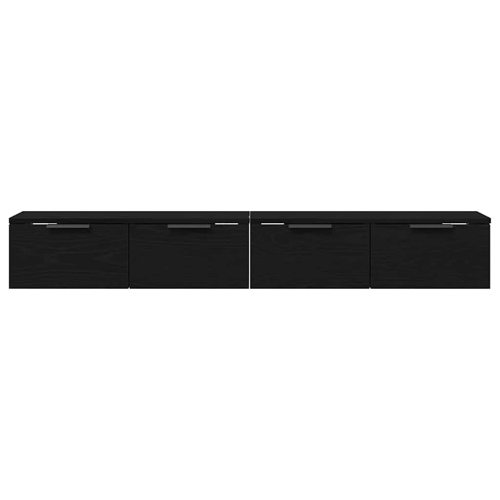 Väggskåp 2 pcs Svart ek 68 x 30 x 20 cm Konstruerat trä