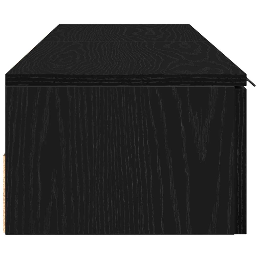 Väggskåp 2 pcs Svart ek 68 x 30 x 20 cm Konstruerat trä